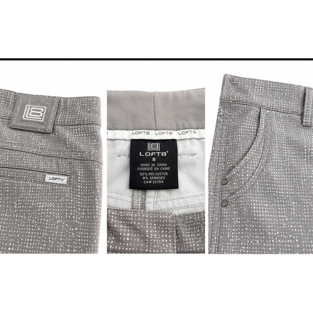 LOFT8 Womens 8 Gray Performance Golf Shorts Stretch Weekend Casual Pockets Golf - Picture 5 of 7